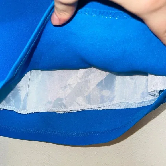 Page Neon Blue Lined Zip Back Mini Skirt Small Women’s - Picture 5 of 11